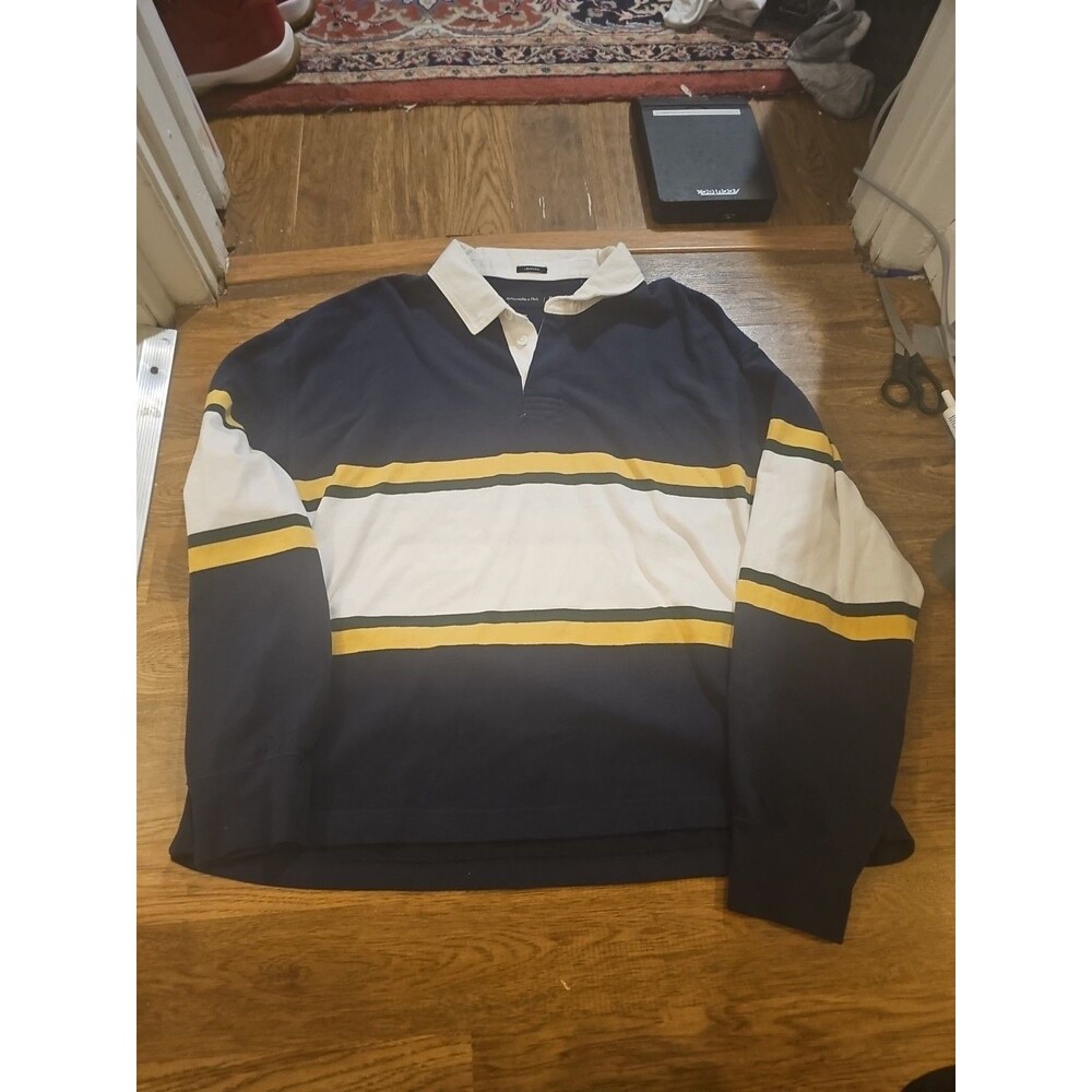 NWT Abercrombie And Fitch Cropped Essential Rugby Polo Sweatshirt Men's XL